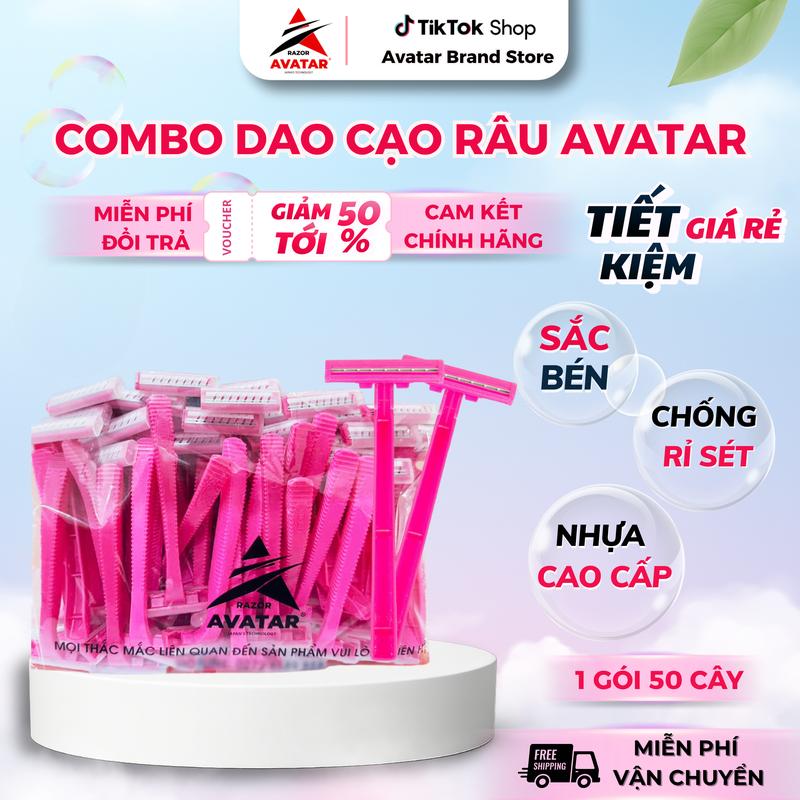 Dao Cạo Hai Lưỡi Dùng Một Lần Màu Hồng 50 Cái Thích Hợp Để Cạo Râu Sử Dụng Trong Spa Và Cửa Hàng Cắt Tóc Gói Số Lượng Lớn AVATAR