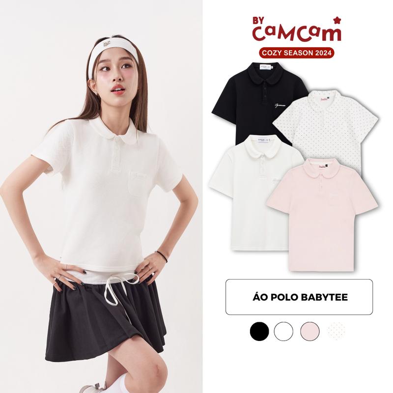 Áo POLO BASIC BabyTee Bycamcam Cho Nữ Logo Thêu Túi Ngực