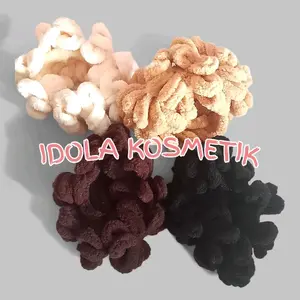 IDOLA KOSMETIK Scrunchie Rambut Berbentuk Bunga Lembut dan Nyaman untuk Menyusun Rambut