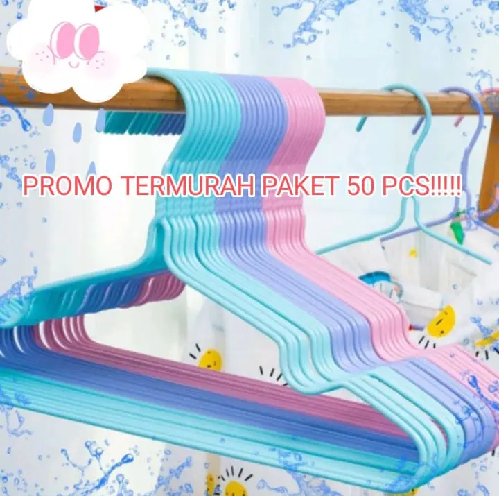ISI 50 PCS!!! HANGER KAWAT / GANTUNGAN BAJU ANTI KARAT stainless Pakaian