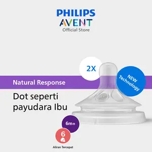 Philips Avent | Dot Bayi Botol Susu | Natural Response | Dot Seperti Payudara Ibu | 6M+ | SCY966/12