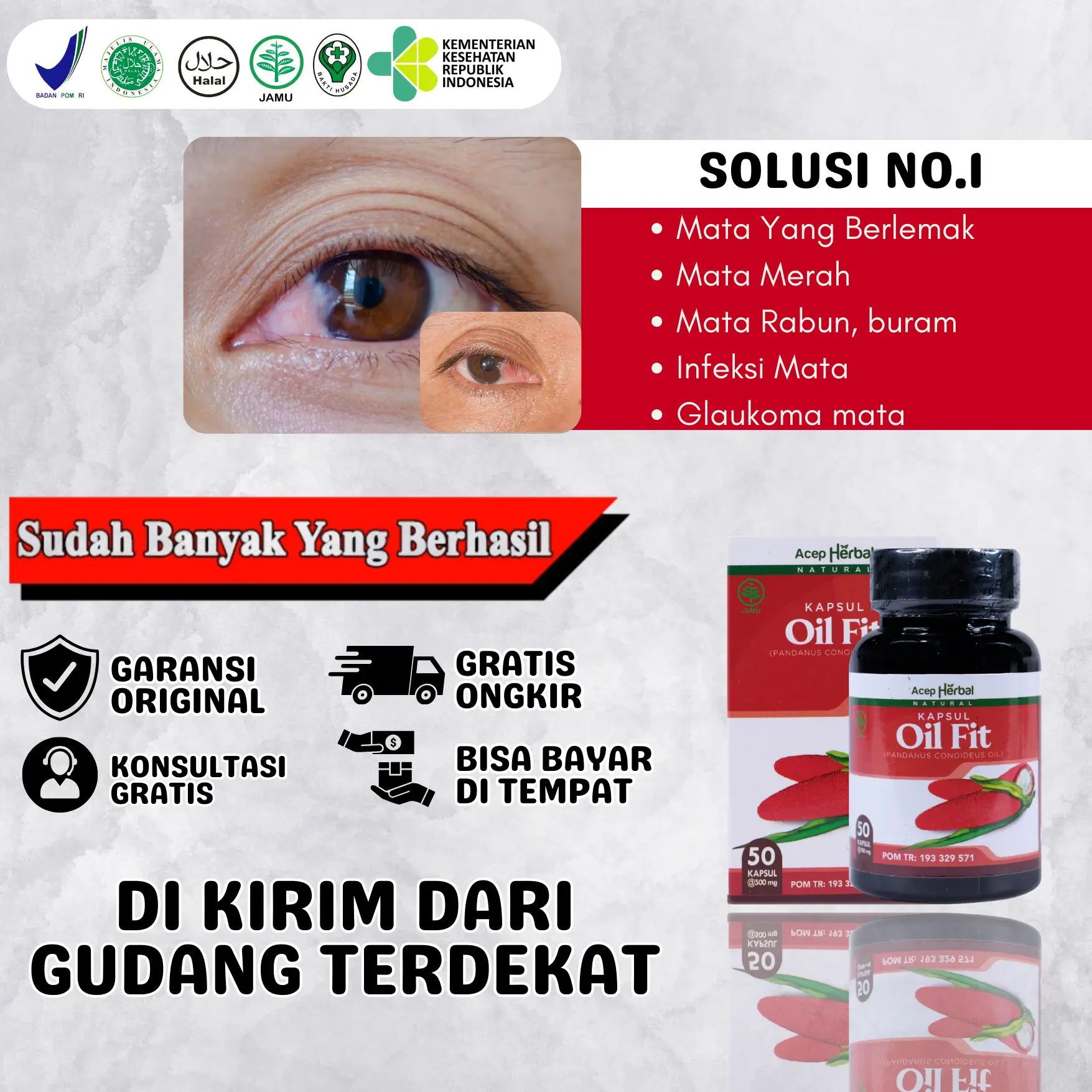 Kapsul Oil Fit Herbal Mata Berlemak Katarak ekstrak buah merah papua