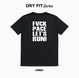 UNRDG Kaos Dry Fit Olahraga Hitam Jersey Running Gym & Training Adem Cepat Kering Bahan 100% Polyester Soft Breathable Size S M L XL lets run