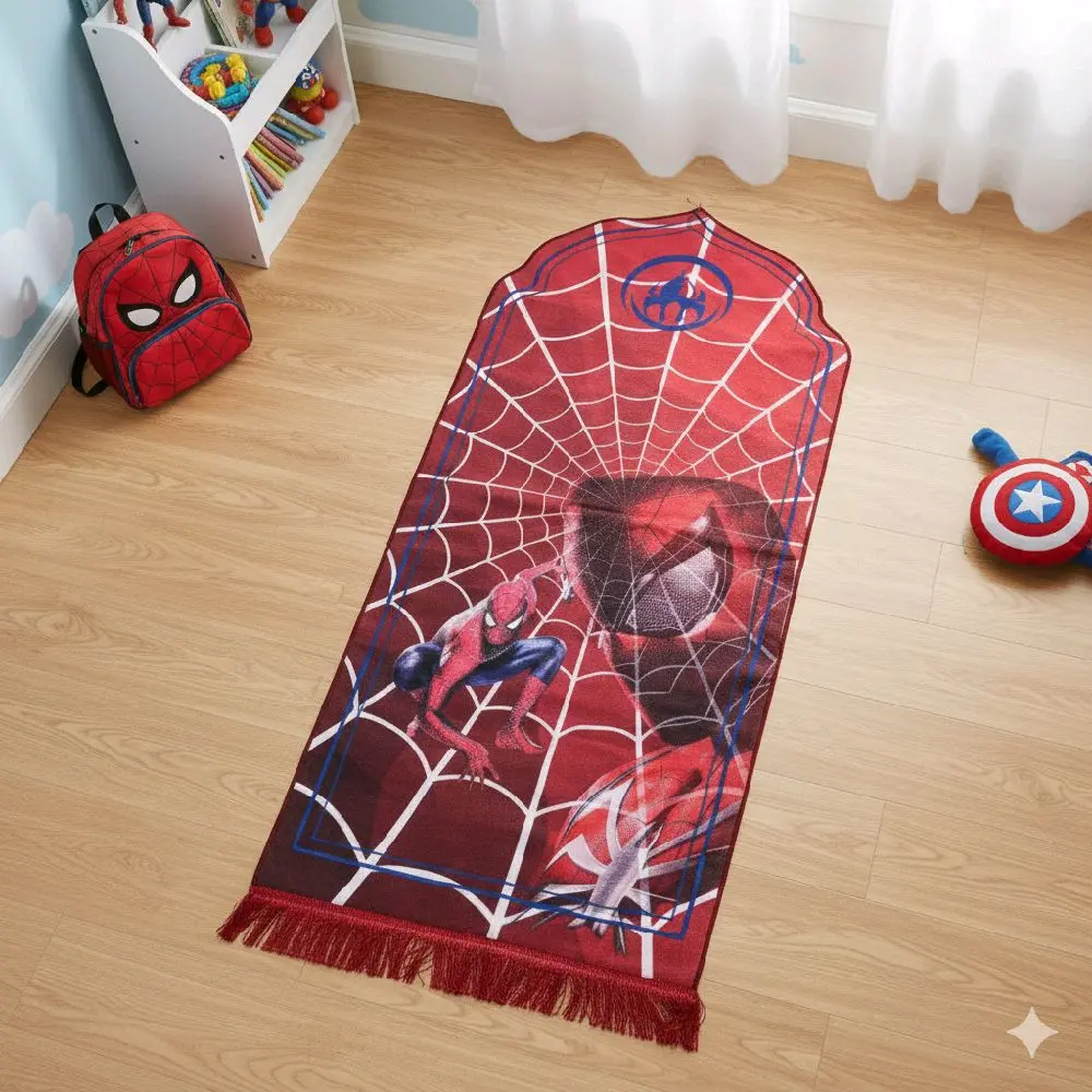 [SPIDER-MAN]SEJADAH  KARAKTER ANAK ANTI SLIP UKURAN 43×94 COCOK BUAT TK-SD SEMI BELUDRU PREMIUM /SAJADAH ANAK / SAJADAH TANGGUNG Muslim Sajadah Motif Nyaman Putih Tipis turkey