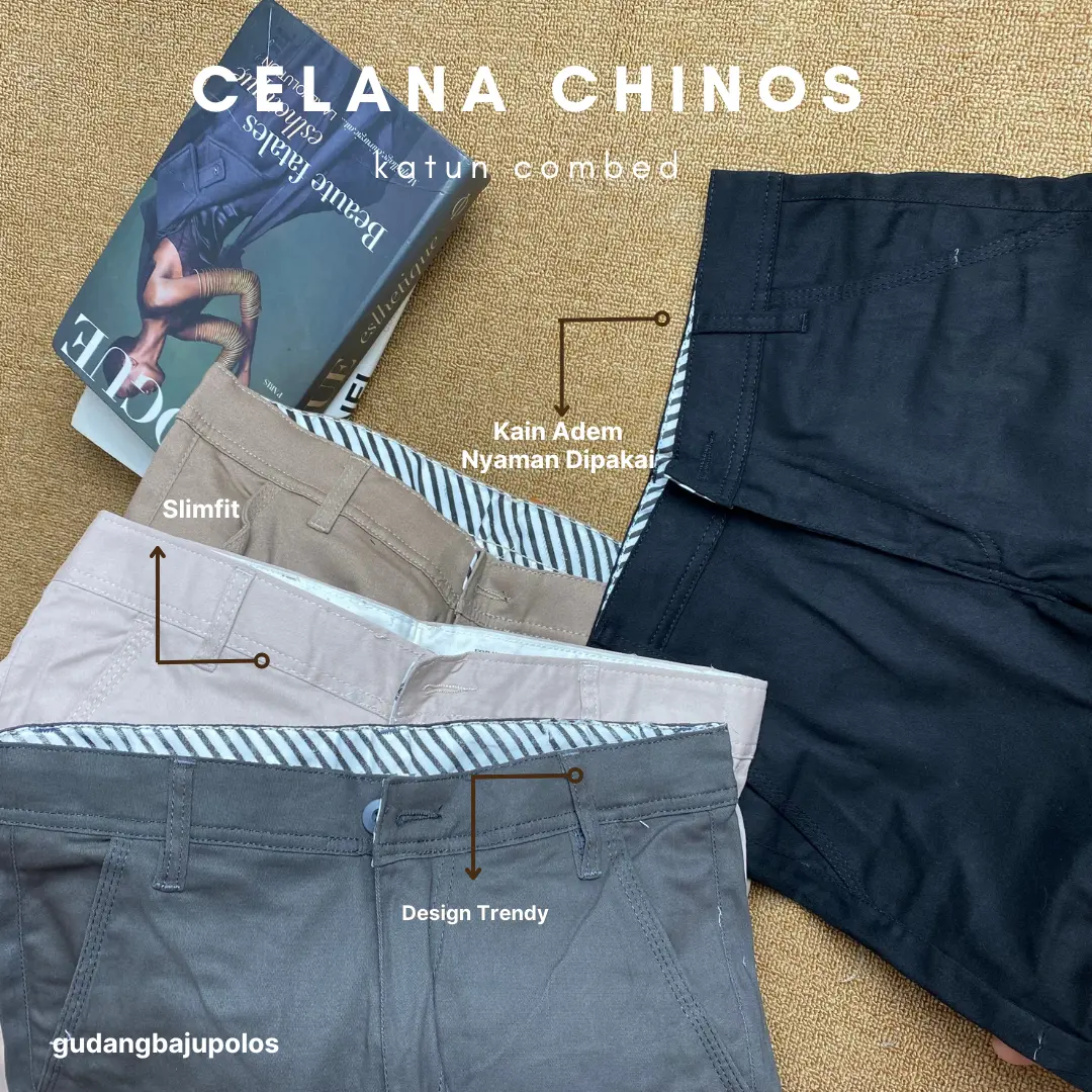 CELANA CHINO Panjang Pria Slimfit Santai Casual Formal