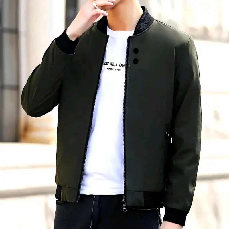Bomber Jacket  Parasut pria Dewasa Hitam//Jaket cowok Casual 3