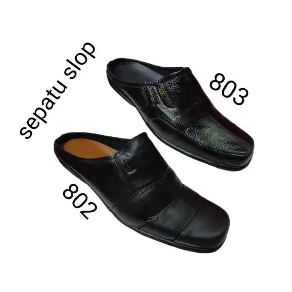 PREMIUM (READY) terjamin Sepatu selop pria putih kulit asli/sendal sepatu casual sol karet kuat dan yaman (BISA COD ) murah terlaris 3