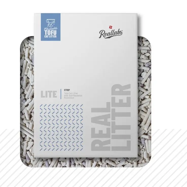 Reallabs Real Litter Lite (Strip / Crushed) Tofu Clumping Flushable Cat Litter 6L 2.7KG