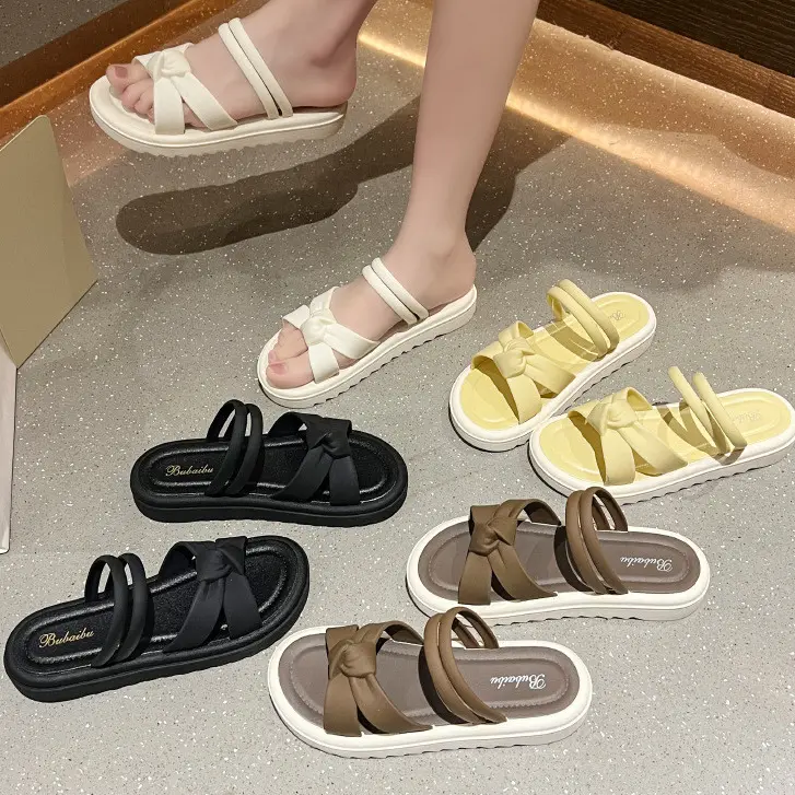 Dép Lê, Dành Cho Nữ, Trang Phục Mùa Hè, Thời Trang, Chống Trượt, Quai Đơn, Phong Cách Thanh Lịch, Thiết Kế Ngầu Thích Hợp Để Kéo Shoes DéP GiàY 2
