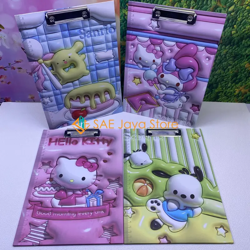 PAPAN DADA ALAS UJIAN MOTIF LOTSO SANRIO STITCH DAN RABBIT UKURAN A4 / PAPAN JALAN / PAPAN UJIAN 4
