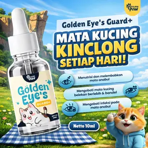 Golden Paw Golden Eye's Guard+ 10ml - Obat Tetes Mata Kucing Anti Radang, Infeksi Belekan Iritasi dan Sakit Mata Kucing