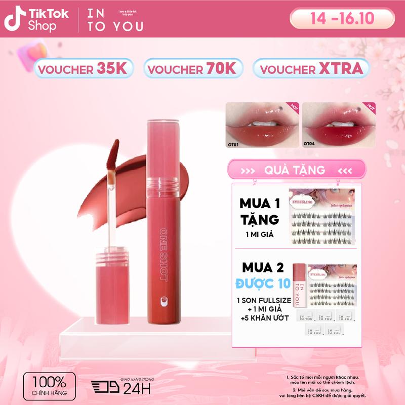 Son Bóng Lì INTO YOU Không Trôi Dính Cốc Hiệu Ứng Môi Căng Mộng Trang Điểm Tự Nhiện Lip Gloss OT01 2.2g