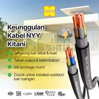 Gambar KITANI - NYY 3x4 mm² - 50 Meter -  Kabel Listrik Tembaga Kawat dari Kitani Official Store Kab. Tangerang 2 Tokopedia