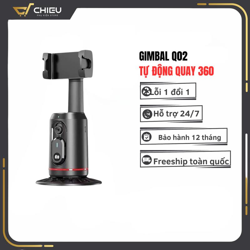 Gimbal AI Q02 - Giá đỡ điện thoại Gimbal nhận diện khuôn mặt AI hàng cao cấp xoay 360 độ 