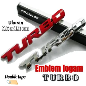 Emblem full logam tulisan turbo mobil/motor Car Kendaraan