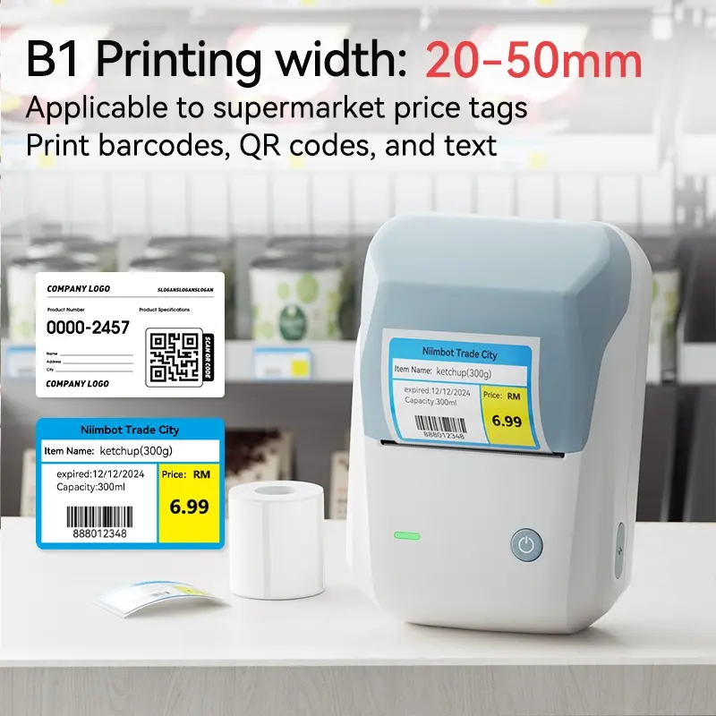 NIIMBOT B1 Label Printer Portable Bluetooth Smart Label Inkless Label Maker Printing Machine