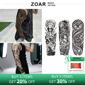 ZOAR-Y38 Stiker Tato Temporary Semi Permanen【seluruh lengan】Tahan lama Tattoo menempel dekorasi seni untuk pria dan wanita
