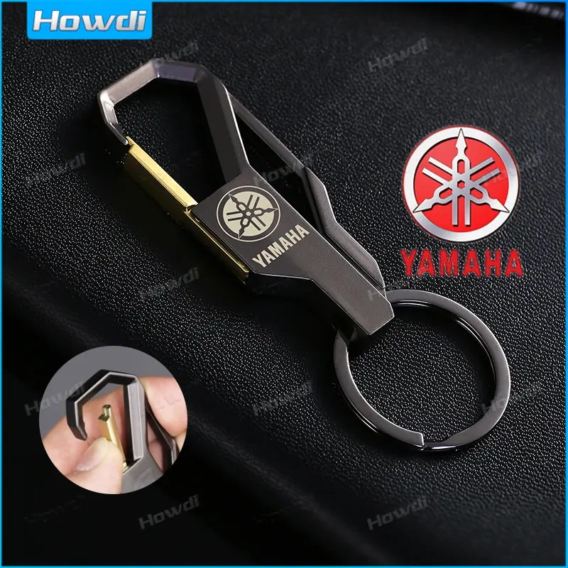 Dây Chuyền Chìa Khóa Logo Xe Hơi Động Cơ, Thiết Kế Sáng Tạo, Làm Bằng Kim Loại Hợp Kim, Thích Hợp Cho Yamaha, Có Thể Tùy Chỉnh 0