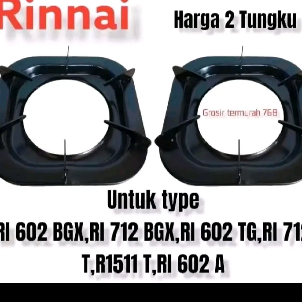 Rinnai Tatakan Kaki 6 K6 Original untuk Kompor Rinnai Tipe 712 602 BGX TG R1511 T 602 A Paket Hemat 2 Harga 2 Tungku