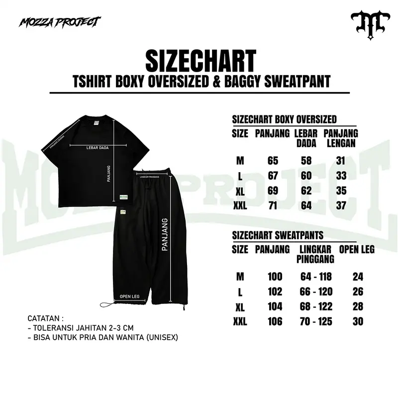 Mozzaproject Bundling Tshirt Boxy Hitam dan Sweatpants Baggy Ballon Nothing Worse 4