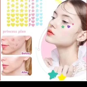 Princess Plan Stiker Wajah Bintang & Hati untuk Perawatan Jerawat Sebelum & Setelah
