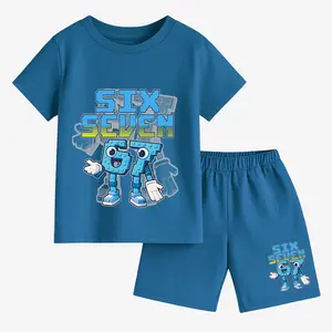 Setelan Baju Anak Gambar Six Seven Pendek Anak Cowok Usia 1-10 Tahun Code 2361 Bahan Katun PE Soft 28S Tidak Luntur Dan Pecah kaos viral