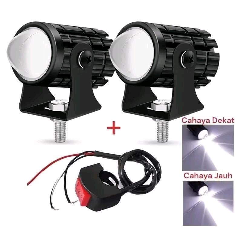 lampu tembak mini sorot Laser Gun LED D2 motor mobil sorot Laser gun 2 warna kuning putih 2