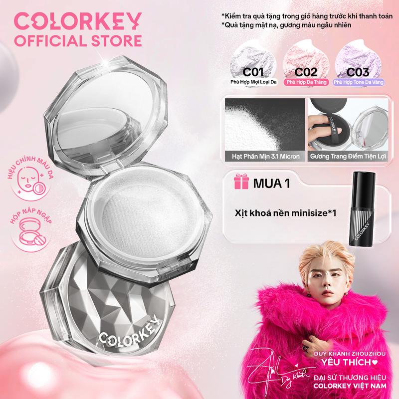 Phấn Phủ Dạng Bột COLORKEY Siêu Mịn Giúp Lớp Trang Điểm Tự Nhiên 8g