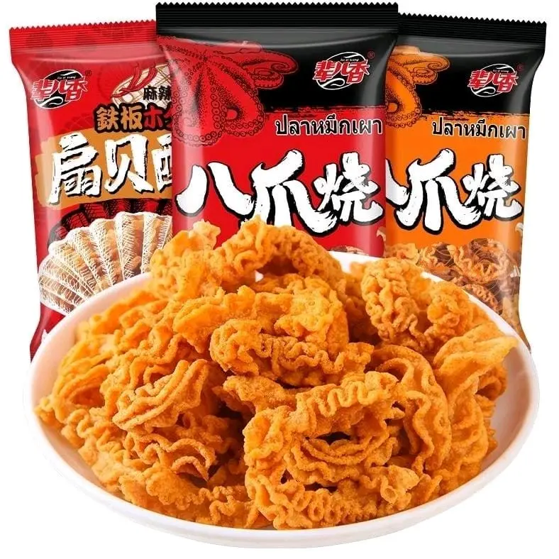 Snack kripik gurita viral rasa bbq dan spicy