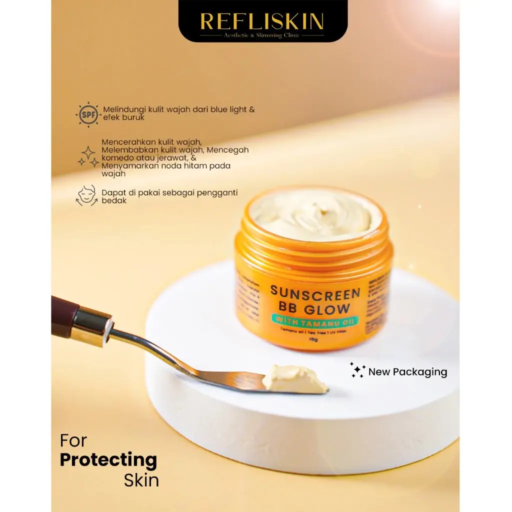 Refli Skin Sunscreen BB Glow With Tamanu Oil - spf 50 ++ - Mencerahkan - Menghaluskan - Melindungi Dari Sinar Uv - Refli Skin - Skincare Viral Ori