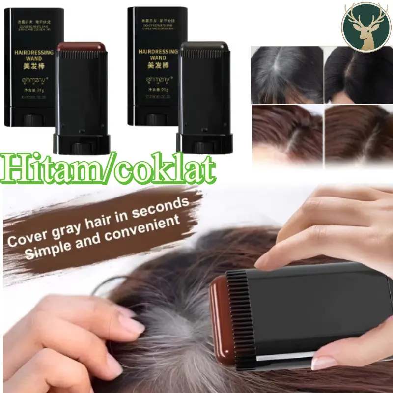 Pewarna Rambut Hitam Coklat Stick / Hair Shadow Stick/ Hair Color Stick Pen/ Pewarna Cat Semir Rambut/ Sisir Pewarna Rambut Anti Air Dan Anti Keringat Yang DitingkatkanAlat Semir Rambut /Cat Rambut /Penghitam Rambut Uban Permanen/Semir Rambut