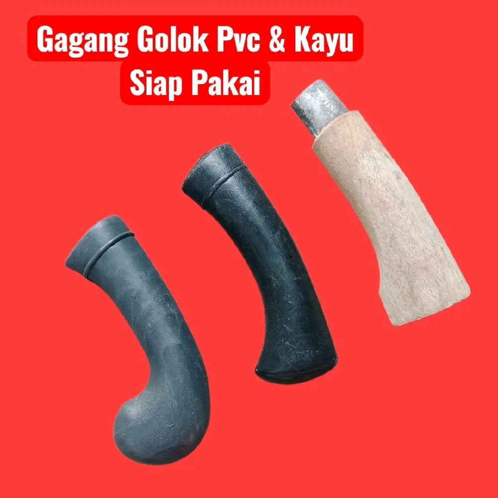 Gagang Golok Siap Pasang - Bahan Kayu & Plastik Pvc - Kuat & Kokoh