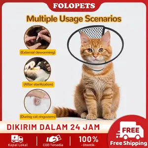 FOLOPETS Elizabeth Cone E-Collar Pet Cat Dog Adjustable Safety Collar Circle Head Cover Bit