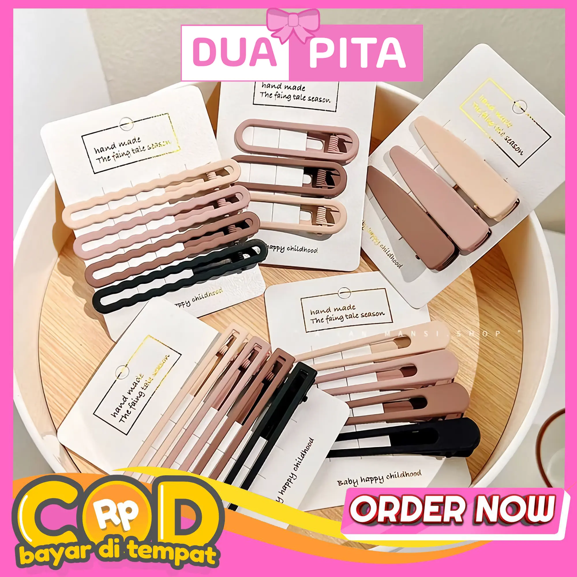 DP53 Jepit Rambut Fashion Korea Lucu Remaja Jepitan Poni Isi 3 Anak Wanita Clips
