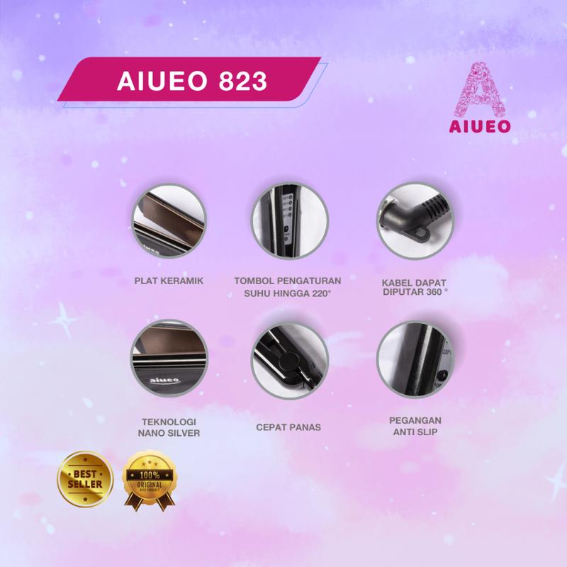 AIUEO | Catokan 823 Curly Straight Lurus Keriting Alat Catok Rambut | Termurah | Harga Grosir 4