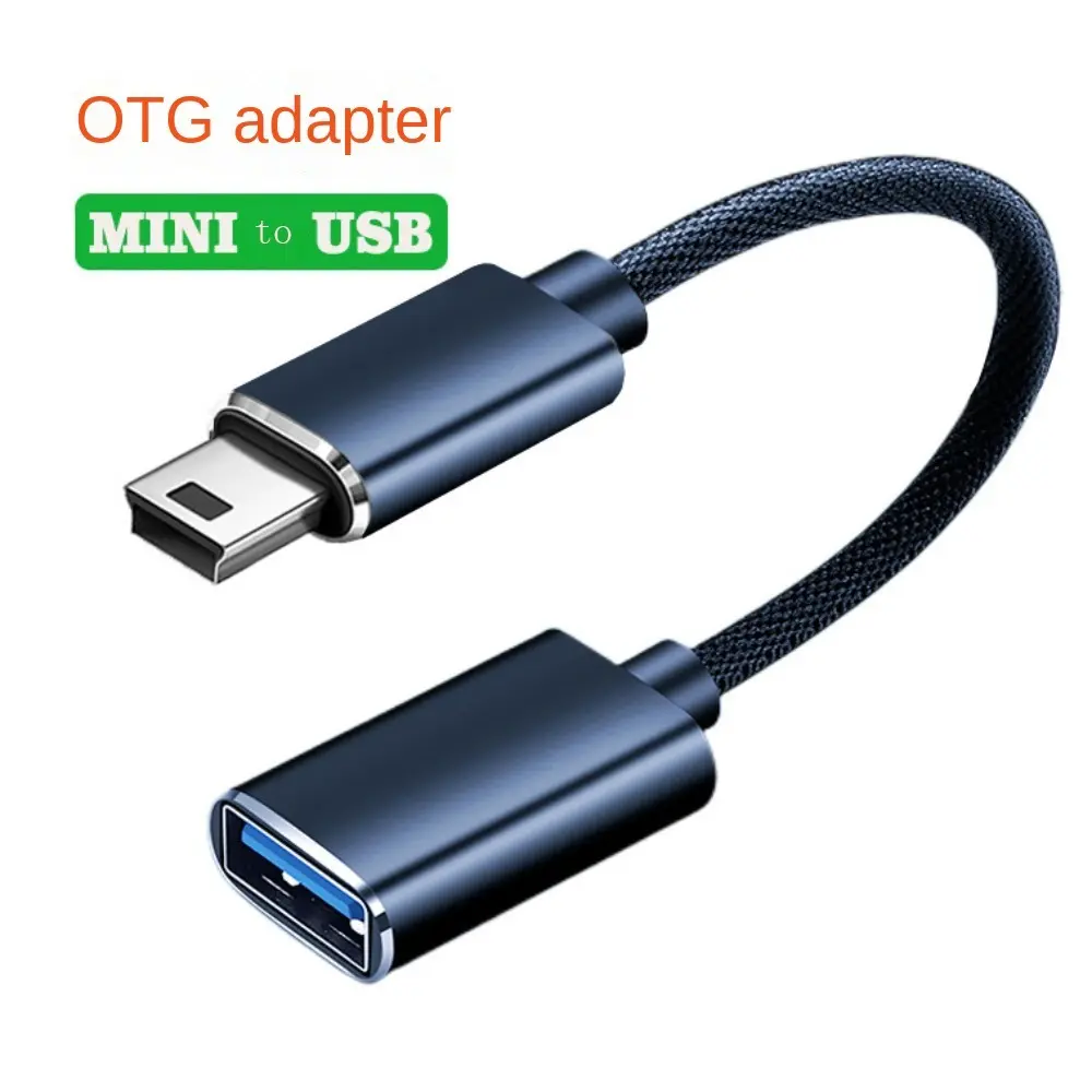 Cáp dữ liệu USB Mini, USB 2.0, Mini sang USB, Cáp bộ điều hợp USB, Bộ chuyển đổi cáp USB 2.0 5P, Miệng hình chữ T, Bộ Chuyển Đổi OTG Mini sang USB, Thích hợp cho âm thanh trên ô tô, Máy nghe nhạc MP3 và MP4