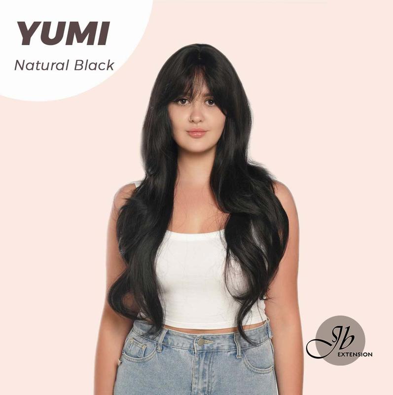 JBEXTENSION【UK】30 Inches Long Light Brown With Highlight Wig With Bangs YUMI 2