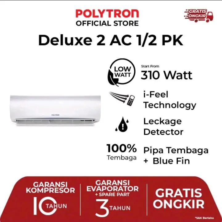 Polytron AC Deluxe 2 1/2 PK PAC 05VH Remote Listrik