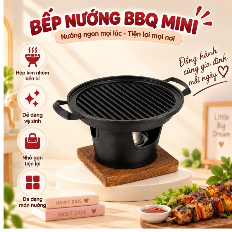 Lò Nướng Mini Hàn Quốc Không Khói Di Động Cho Hoạt Động Ngoài Trời Tiện Ích Phù Hợp Cho Hội Nhóm Hội Gia Đình,Nhỏ Gọn