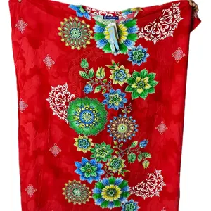 Daster Kalong K.U Motif Bunga Warna Merah dengan Desain Elegan dan Nyaman untuk Dipakai