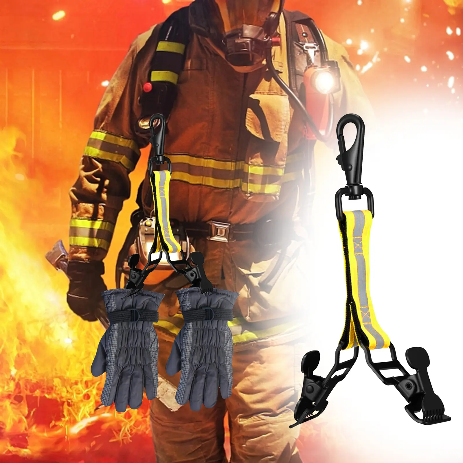 Firefighter Glove Strap Fireman Turnout Gear Heavy Duty Work Glove Holder