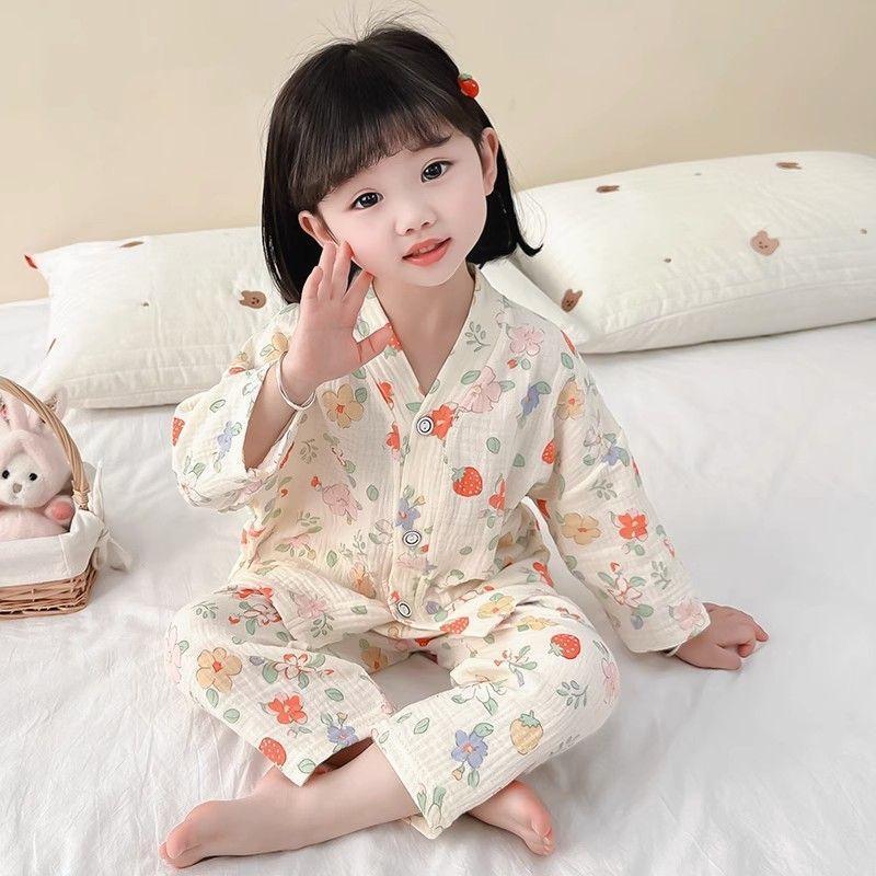 Đồ Ngủ Bé Gái, Siêu Dễ Thương, Dành Cho Trẻ Em, Thích Hợp Cho Mùa Xuân Và Mùa Thu, Hàng Mới Về, Dài Tay, Thích Hợp Cho Bé Gái, Bộ Đồ Mặc Nhà Điều Hòa Không Khí, Bộ Đồ Cardigan 4