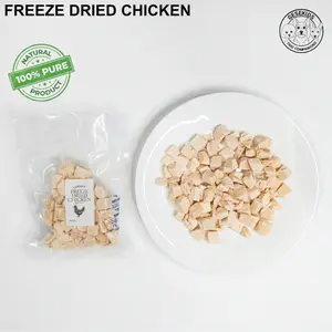 Freeze Dried Chicken, Snack anabul dari 100% ayam murni, tinggi protein, tanpa pengawet & pewarna, cocok untuk snack, training, dan topping harian