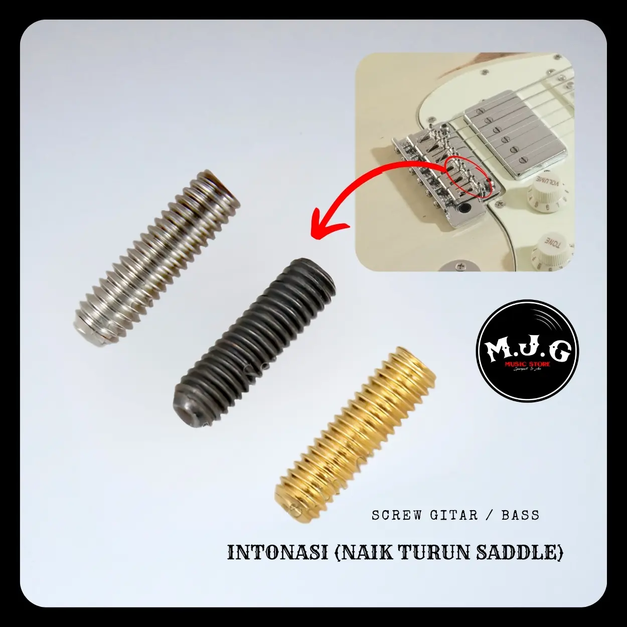 ￼intonation screw intonasi adjust tuning saddle bridge tremolo squier style