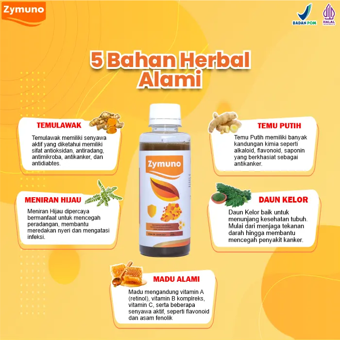 Madu Zymuno Original - 200ml/Botol - Bahan Alami, Organik, Halal & BPOM Herbal 1