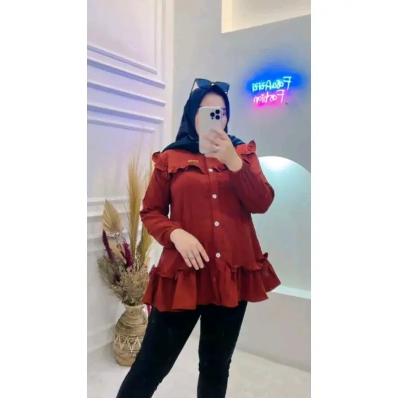 BLOUSE RUMBAI LADY CRUSH OVER SIZE Wanita 4