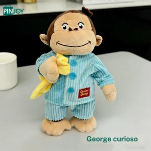Muñeco de mono de peluche ultra suave Curious George, almohada adorable, regalo perfecto para días festivos y cumpleaños, juguete para niños