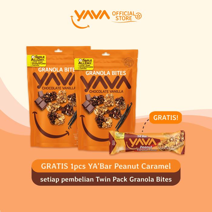 Gambar YAVA Twin Pack Granola Bites Chocolate Vanilla (2 x 125g) dari YAVA Bali Kota Administrasi Jakarta Timur Tokopedia