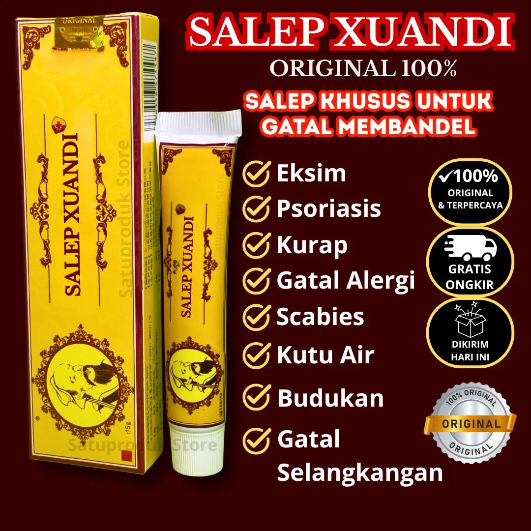 Salep Xuandi Original untuk Gatal Membandel Eksim, Psoriasis, Kurap, Gatal Selangkangan, Gatal Alergi, Scabies, Kutu Air, Jamur