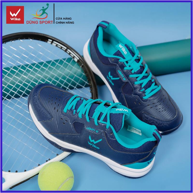 Wika Maru Giày Bóng Chuyền & Cầu Lông Màu Xanh Navy Nam Nữ Chính Hãng Đế Eva Siêu Nhẹ Chống Mùi Tặng Tất Dệt Kim Size 36-44